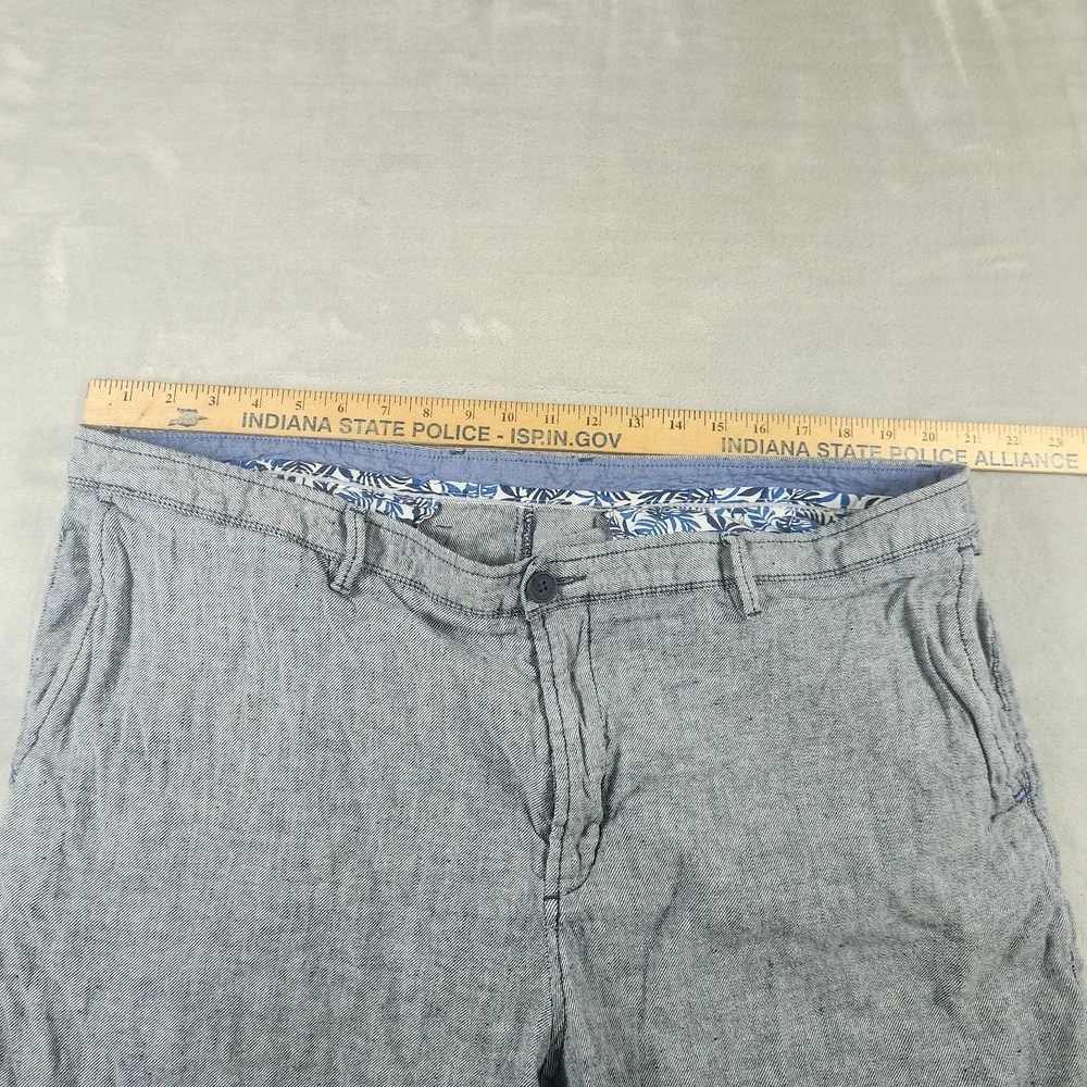 Tommy Bahama Men's Sz 42 Shorts Blue Pin Stripe‎ 100% Linen 10
